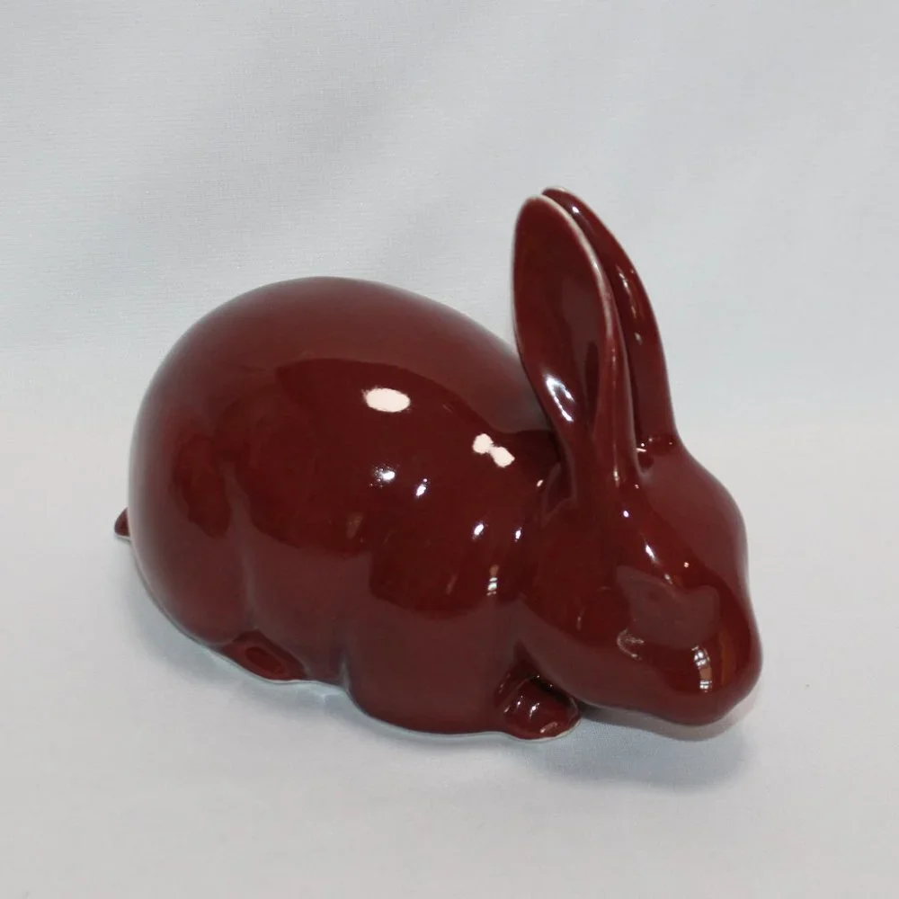 Burgundy Ceramic Decorative Bunny